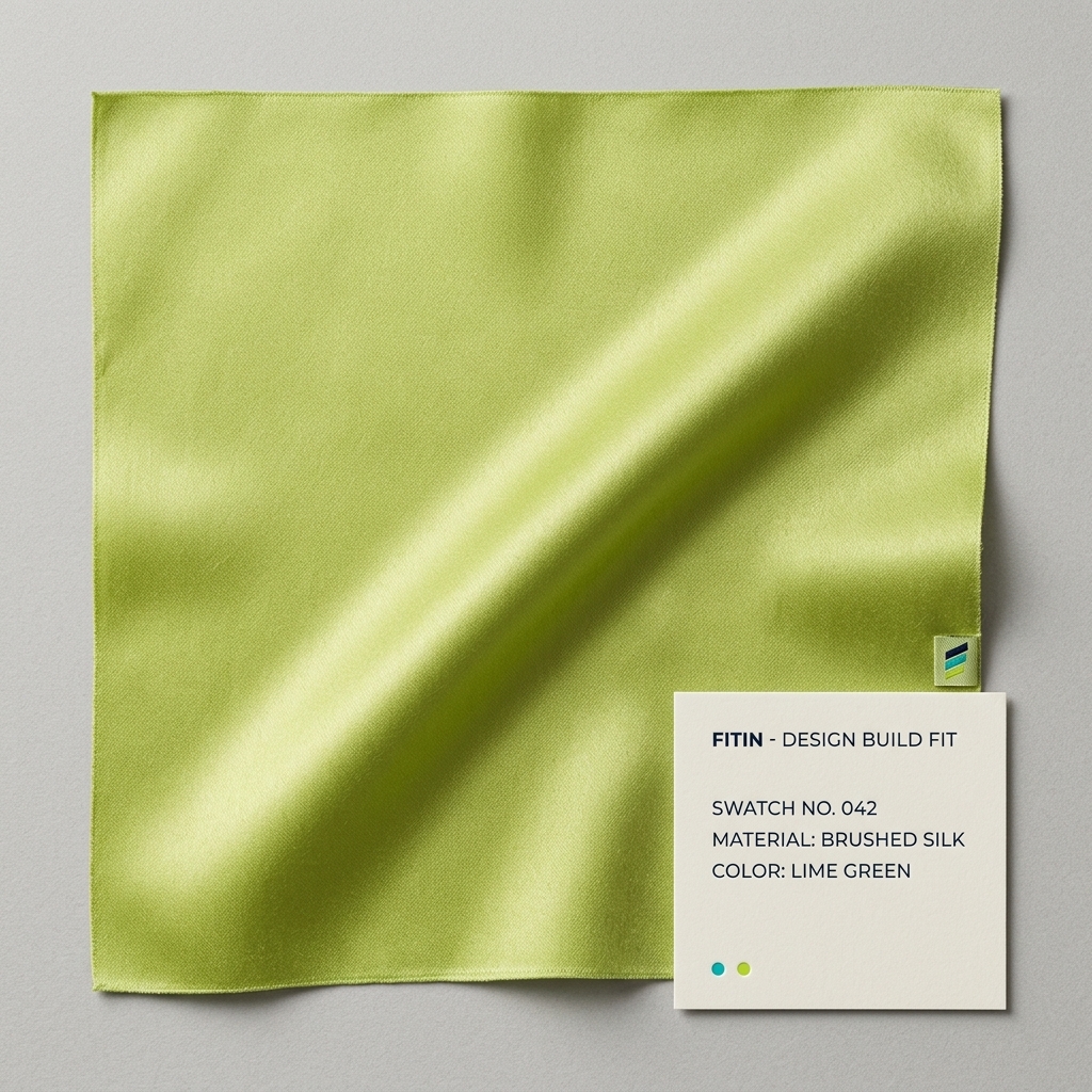 Brushed lime silk